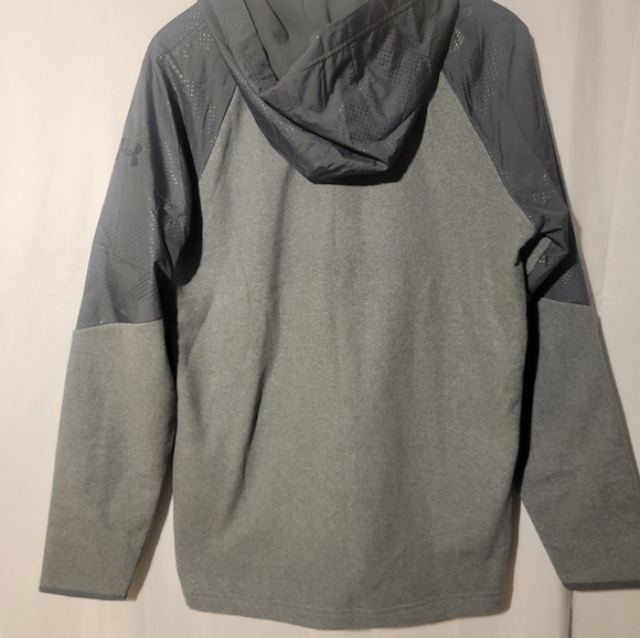 Under Armour Jacket Coldgear Infrared Hoodie 1345316-012 Full Zip Grey Mens Med - Picture 2 of 7